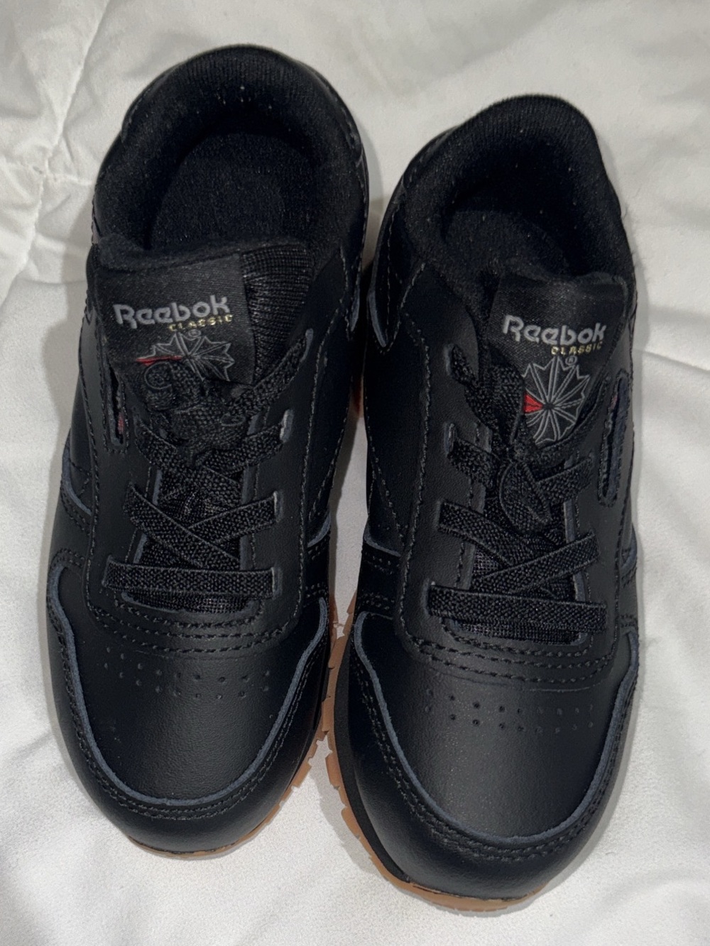 Reebok Kids Black Athletic Sneakers with Gum Outsole